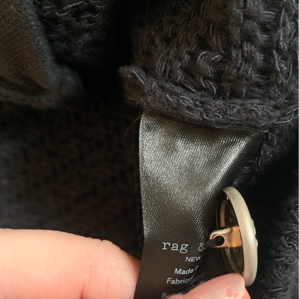 rag & bone New York Black Marlee Cotton Sweater Vest Size Medium NEW RARE - Picture 13 of 15
